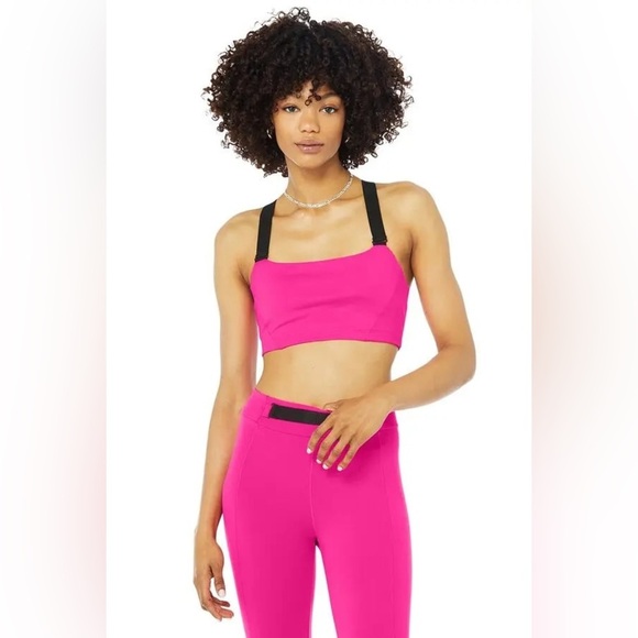 ALO YOGA Visionary Bra Neon Pink - Picture 3 of 9